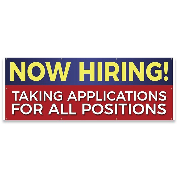 Signmission Now Hiring! Taking Applications for Positions Banner Concession Stand Food Truck Single Sided B-96-30116 - main